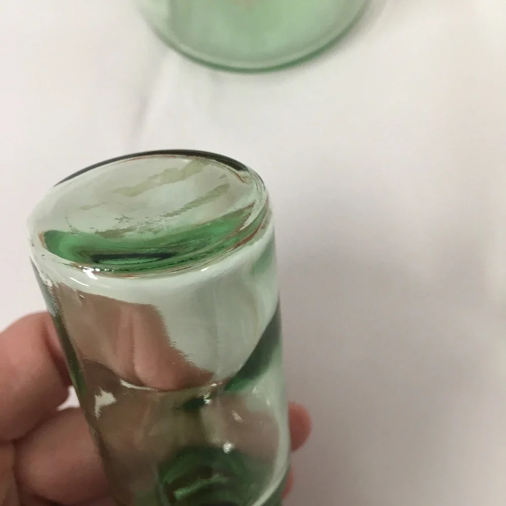 Vintage Glass Green Old Fitzgerald Decanter Bottle  1960's  Vintage‎